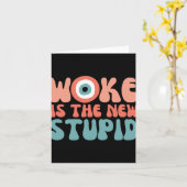 Carte Woke Is The New Stud Funny Anti Woke Conservative  (Fleur jaune)