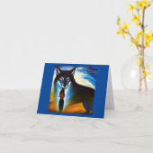 Carte Wolf animal Spirit 4 (Fleur jaune)