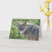 Carte Wolf birthday card (Fleur jaune)