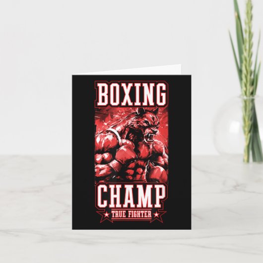 Carte Wolf Boxing Champ _ Boxer Fighter Motivation  (Devant)