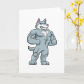 Carte Wolf comme Bodybuilder extrême (Fleur jaune)