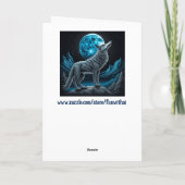 Carte Wolf debout devant la Pleine lune Anniversaire (Dos)