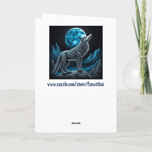 Carte Wolf debout devant la Pleine lune vide (Dos)