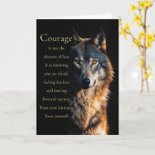 Carte Wolf Encouragement Courage inspiré (Fleur jaune)