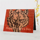 Carte Wolf Head on Red (Fleur jaune)