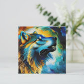 Carte Wolf Howl coloré (Debout devant)