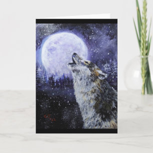 Carte Wolf Howl et Moon Winter
