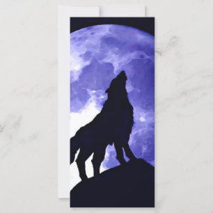 Carte Wolf Howling à Moon