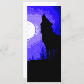Carte Wolf Howling à Moon (Devant / Derrière)