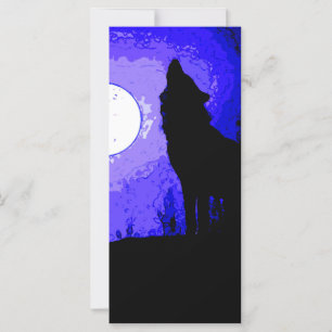 Carte Wolf Howling à Moon