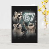 Carte Wolf Howling At The Moon 67 6 7 Halloween 67 Wolf  (Fleur jaune)