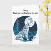 Carte Wolf hurle sur la lune (Fleur jaune)
