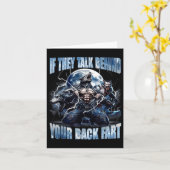 Carte Wolf If They Talk Behind Your Back Fart Funny Crin (Fleur jaune)