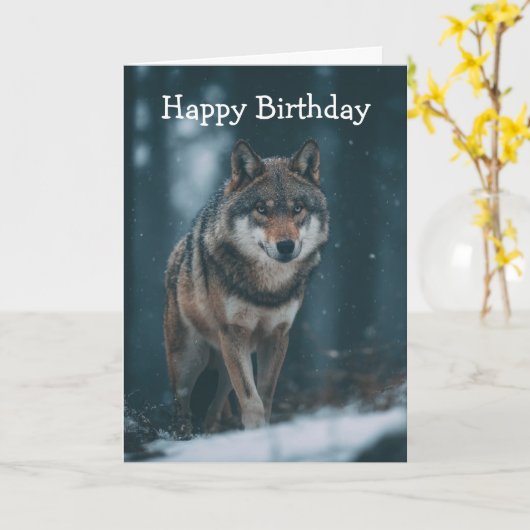 Carte Wolf in Winter (Fleur jaune)