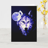Carte Wolf & Moon (Fleur jaune)