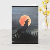 Carte Wolf Silhouette Peinture par Alfred Fox (Fleur jaune)