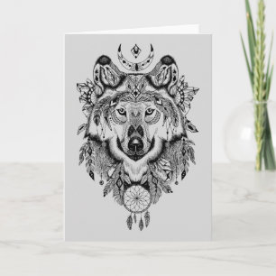 Carte Wolf tribal indien