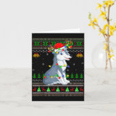 Carte Wolf Ugly Christmas Sweaters Holiday Santa Cute Xm (Fleur jaune)