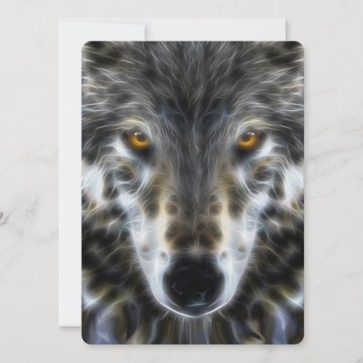 Carte Wolf Woodland Portrait inspirant (Devant)