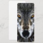 Carte Wolf Woodland Portrait inspirant (Devant / Derrière)