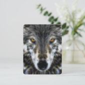 Carte Wolf Woodland Portrait inspirant (Debout devant)