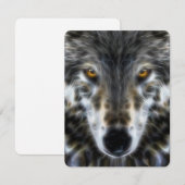 Carte Wolf Woodland Portrait inspirant (Devant / Derrière)