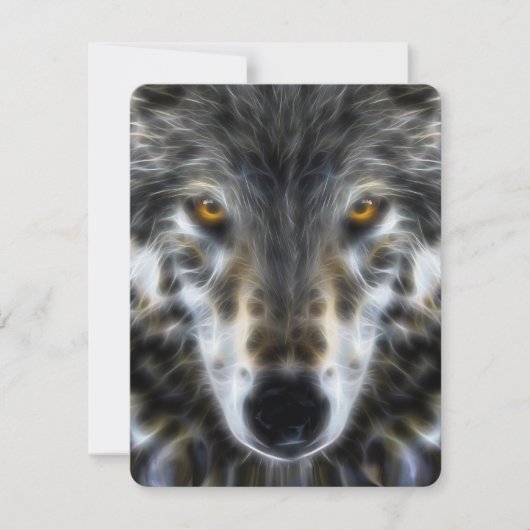 Carte Wolf Woodland Portrait inspirant (Devant)