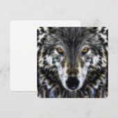 Carte Wolf Woodland Portrait inspirant (Devant / Derrière)