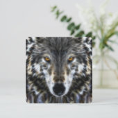 Carte Wolf Woodland Portrait inspirant (Debout devant)