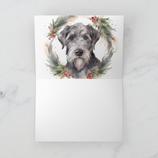 Carte Wolfhound Festive Wreath (Intérieur)