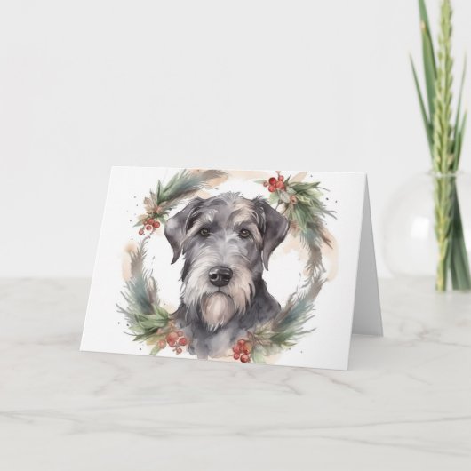 Carte Wolfhound Festive Wreath (Devant)