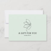 Carte Woman Beauty Line Art Green Gift Certificate (Devant)