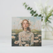 CARTE WOMAN WITH FLOWERS (Debout devant)