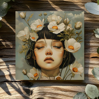 CARTE WOMAN WITH FLOWERS