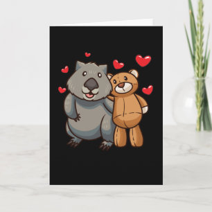 Carte Wombat Avec animal en peluche