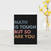 Carte Women Math Is Tough But So Are You Math Teacher Ma (Fleur jaune)