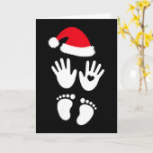 Carte Womens Baby Bump First Christmas (Fleur jaune)