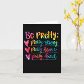 Carte Womens Be Pretty Strong Brave Kind Insrational Tie (Fleur jaune)