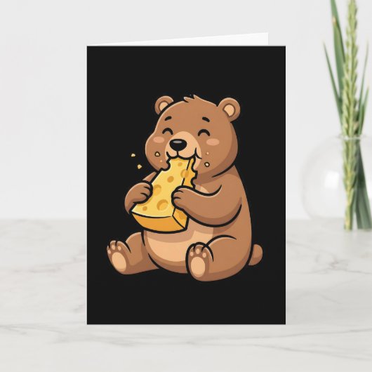 Carte Womens Bear Eating Cheese (Devant)