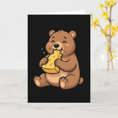 Carte Womens Bear Eating Cheese (Fleur jaune)