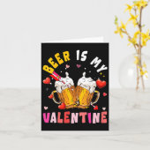 Carte Women's Beer Is My Valentine Hearts Matching Drink (Fleur jaune)