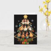 Carte Womens Chicken Christmas Tree Santa Hat Xmas Light (Fleur jaune)