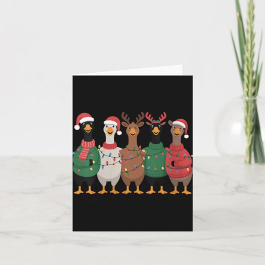 Carte Womens Christmas Lights Goose Santa Funny Xmas Duc (Devant)