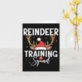 Carte Womens Christmas Running Team Funny Reindeer Train (Fleur jaune)