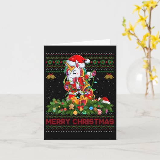 Carte Womens Dabbing Unicorn Ugly Christmas Sweaters Fun (Fleur jaune)
