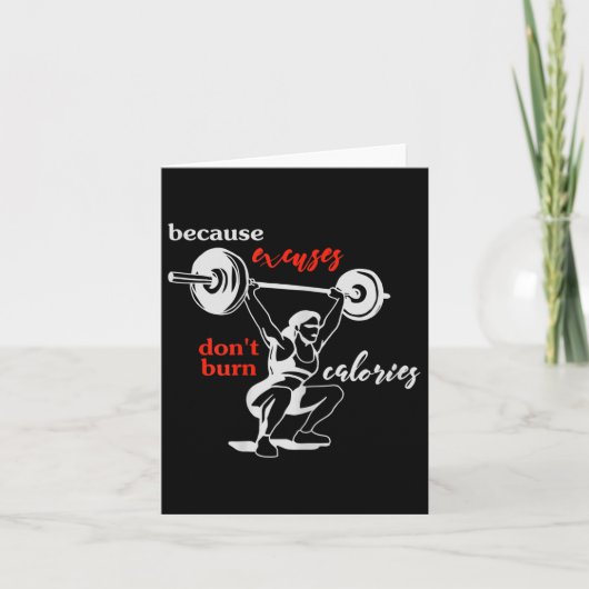 Carte Womens Excuses Don't Burn Calories I Motivational  (Devant)