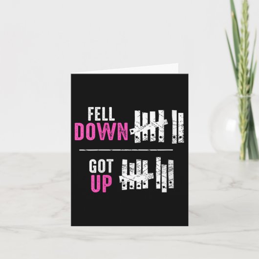 Carte Womens Fell Down Got Up Motivational Funny Sitive (Devant)