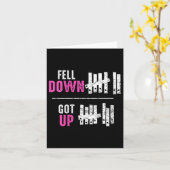 Carte Womens Fell Down Got Up Motivational Funny Sitive (Fleur jaune)