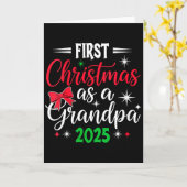Carte Womens Funny First Christmas As Grandpa 2025 Match (Fleur jaune)