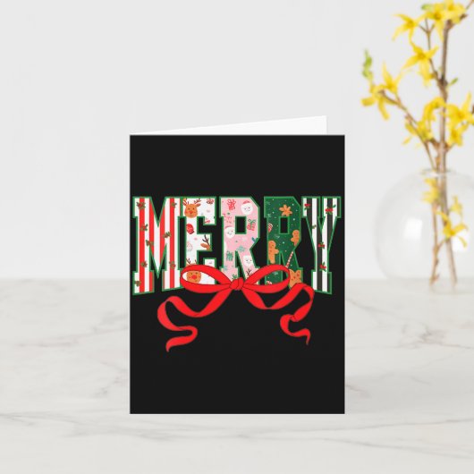 Carte Womens Funny Merry Christmas Crew 2025 Coquette Fa (Fleur jaune)